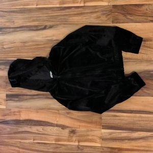 Black velour hoodie